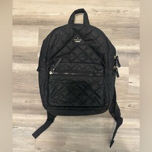 Kate Spade Quilted Black Nylon Backpack – Gold Hardware – 15.5” x 13.5” x 4”